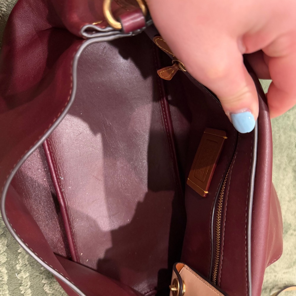 Coach Slouchy Rogue Top Handle in Merlot - Picture 5 of 6